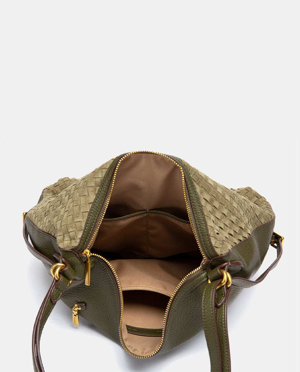 abbacino-bolso-multifuncional-trenzado-verde-convertible-en-mochila image 6