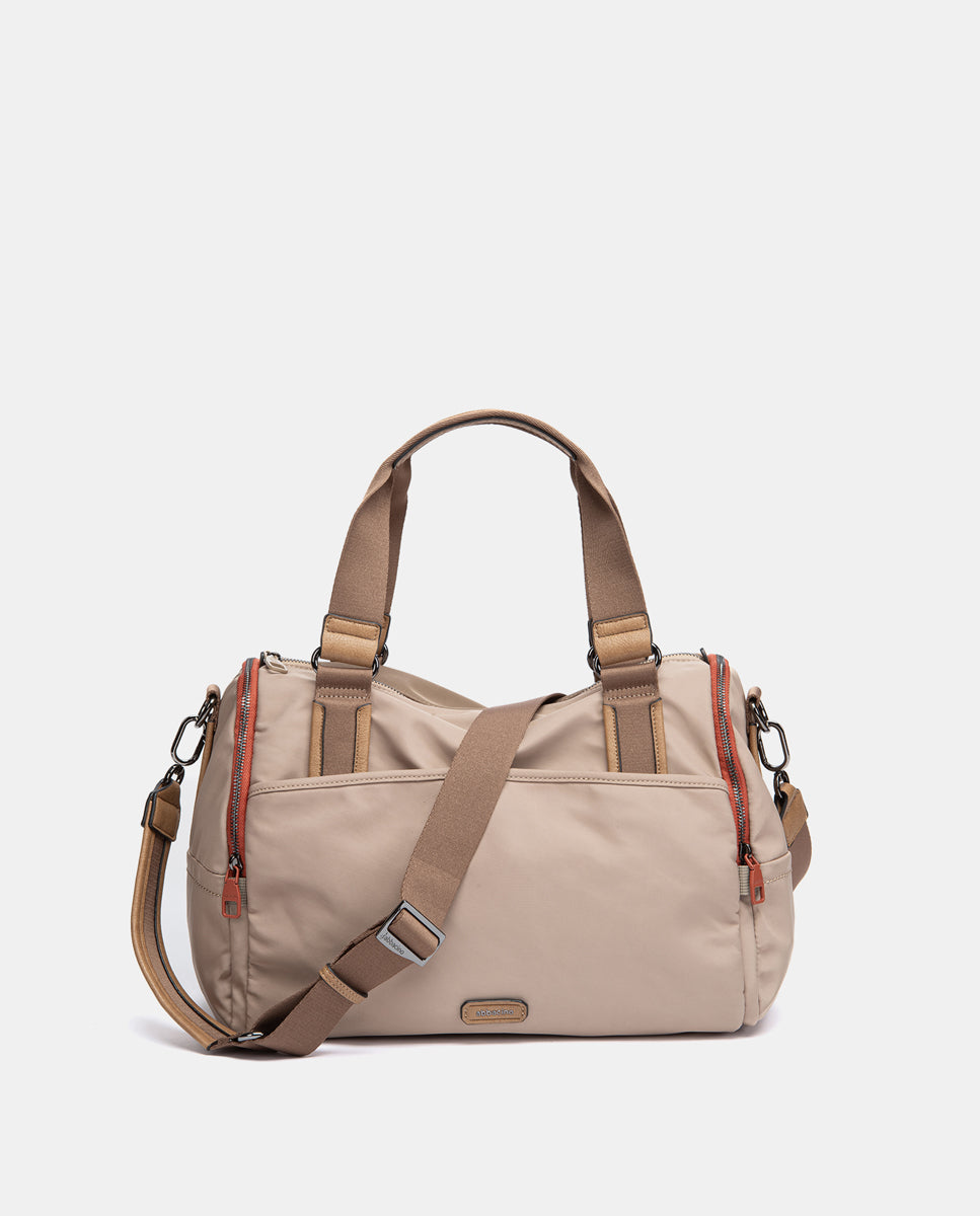 abbacino-bolso-de-viaje-reciclado-beige-deportivo image 4