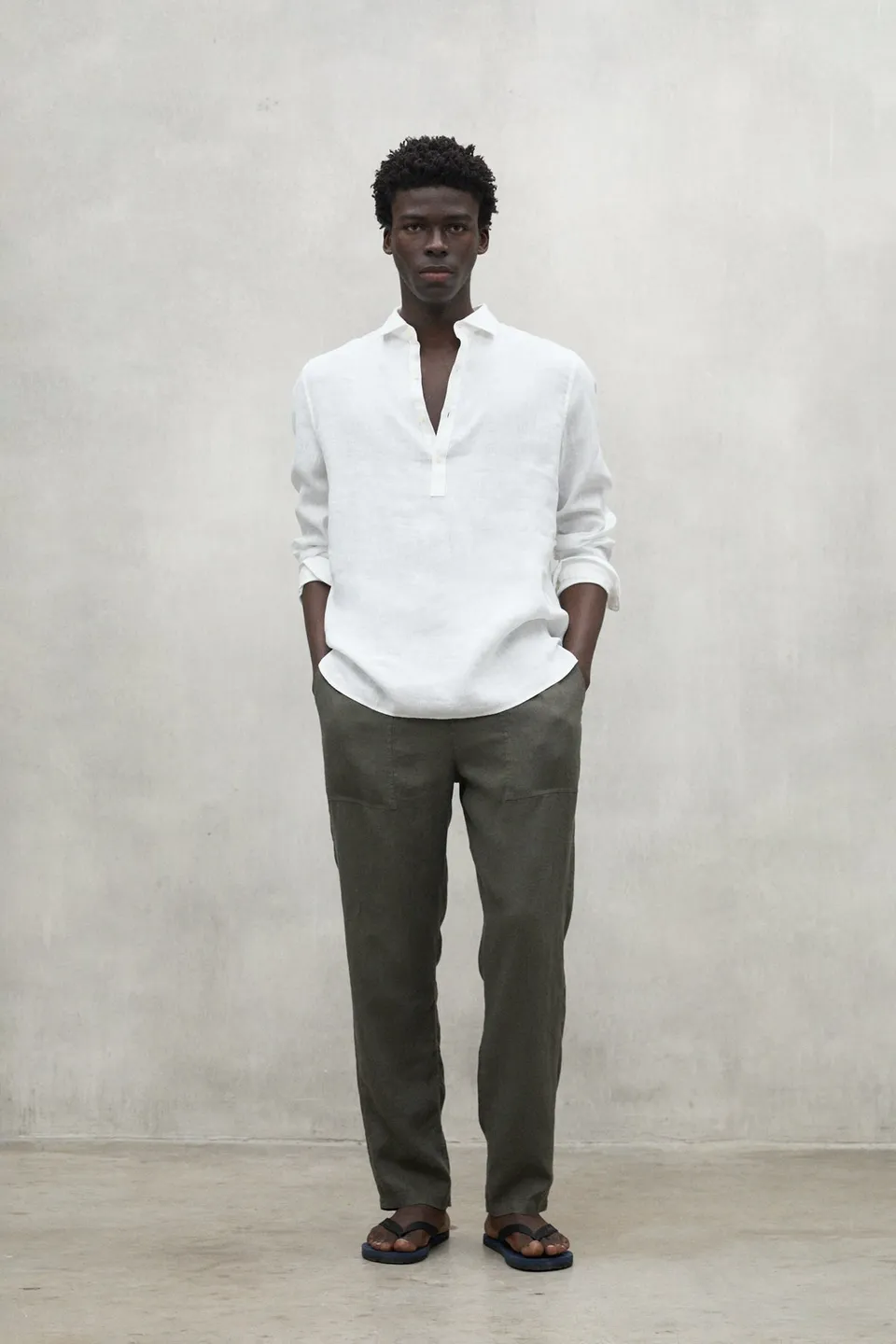 ecoalf-camisa-polino-blanca-de-lino-para-hombre-fit-regular image 1