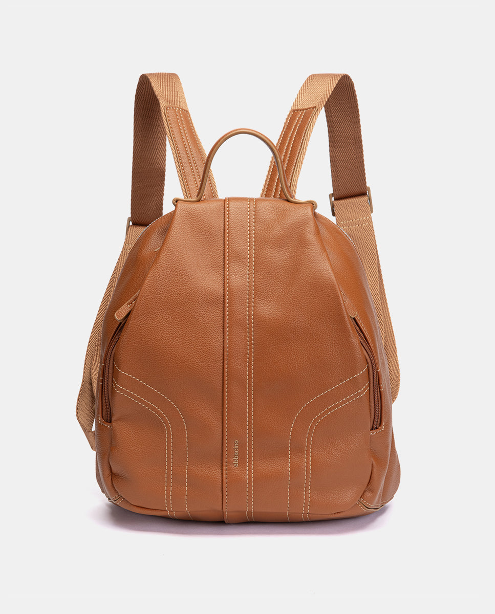 abbacino-mochila-cognac-mujer-materiales-reciclados image 1