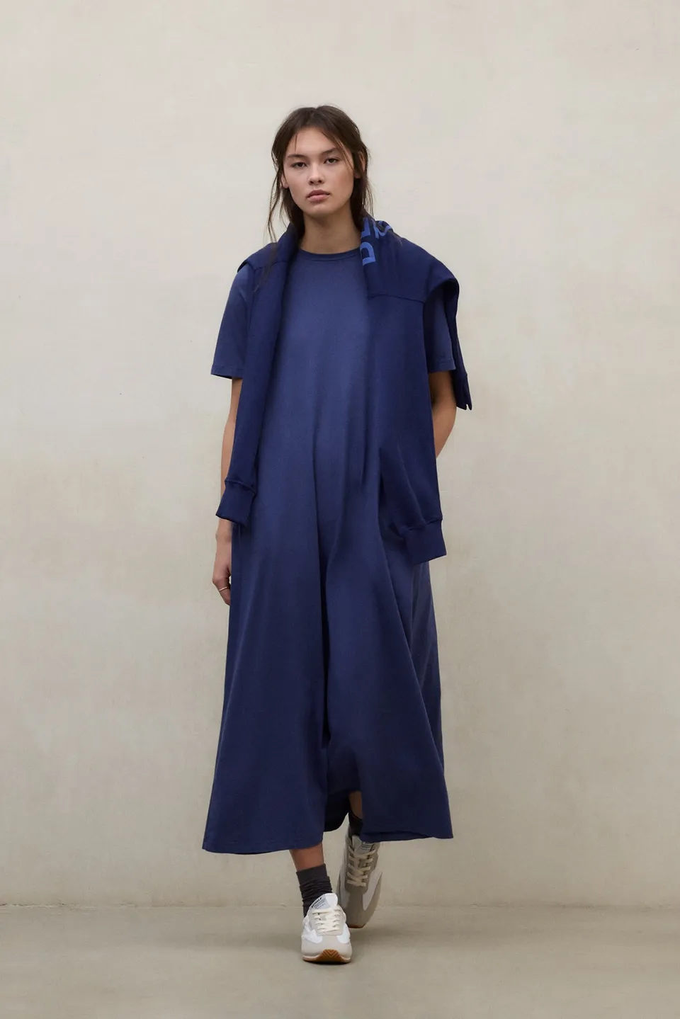 ecoalf-vestido-elettra-azul-de-mujer-50-algod-n-org-nico-fit-relajado-manga-cort image 1
