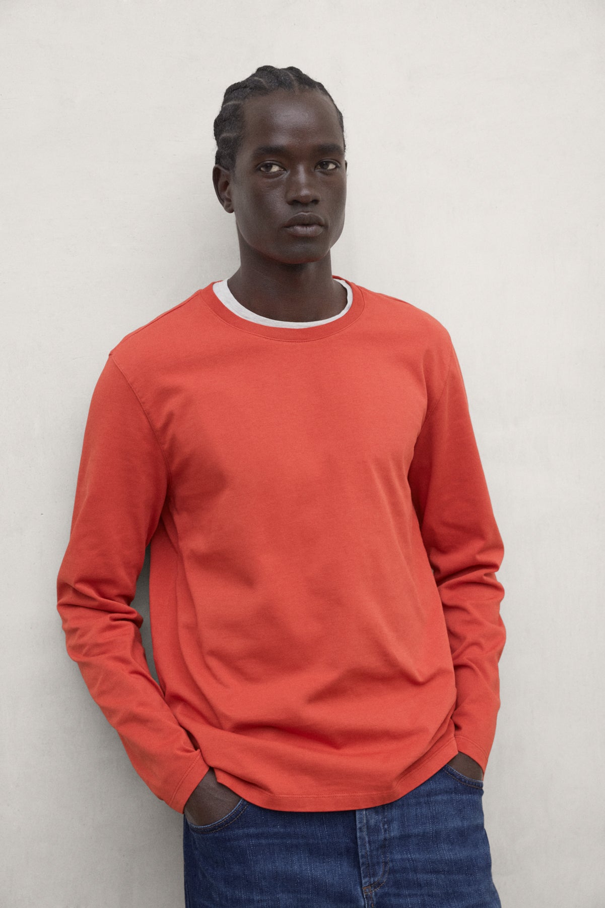 ecoalf-camiseta-manga-larga-pla-naranja-para-hombre-50-algod-n-reciclado-fit-reg image 4