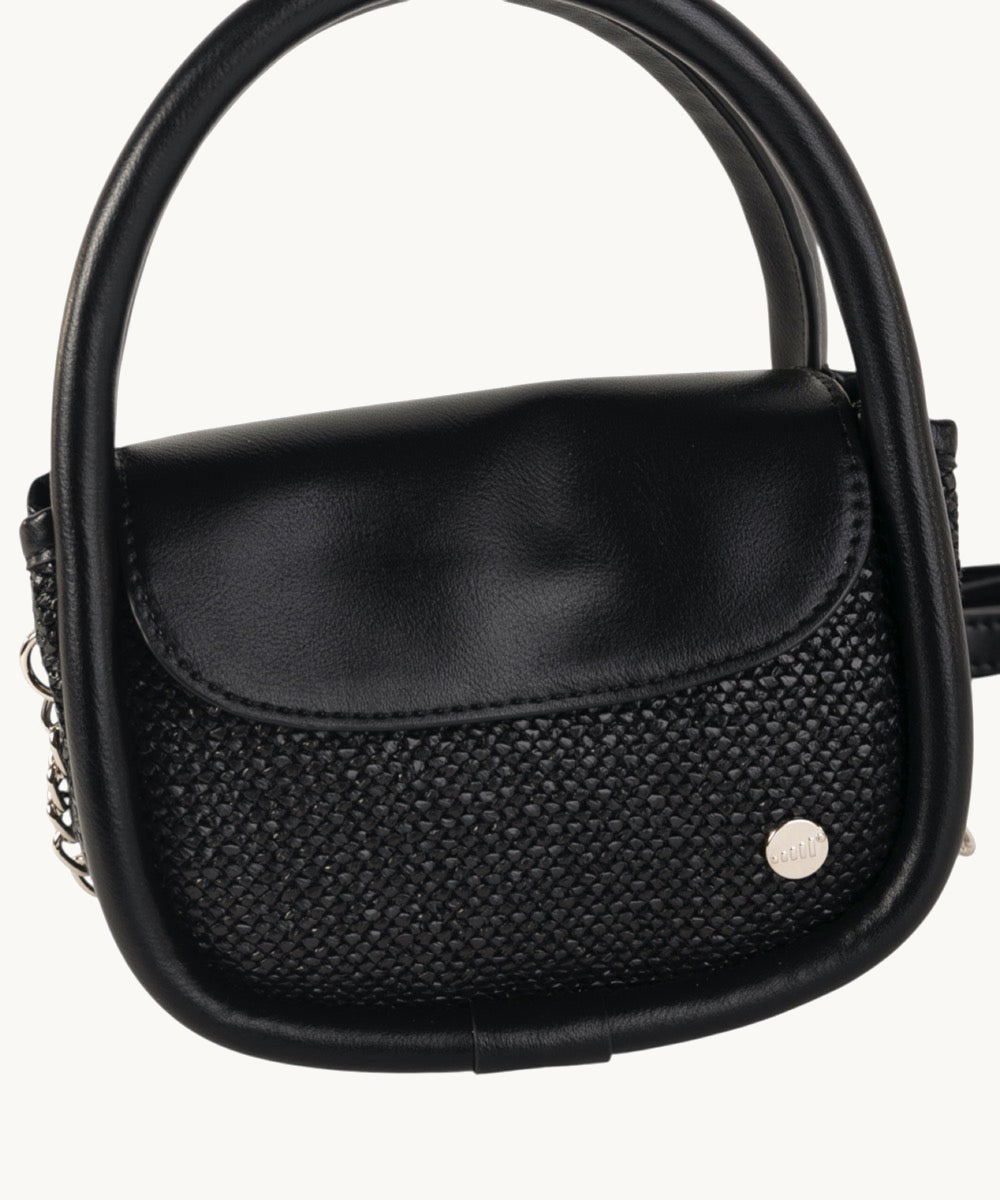 kbas-coctail-celina-bolso-de-mano-pu-y-rafia-negro image 4