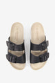 sandalias-planas-de-mujer-abbacino-de-piel-negra-con-hebillas image 3