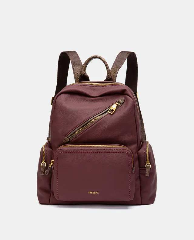 mochila-de-mujer-abbacino-de-materiales-reciclados-burdeos-con-bolsillo-antirrob image 1
