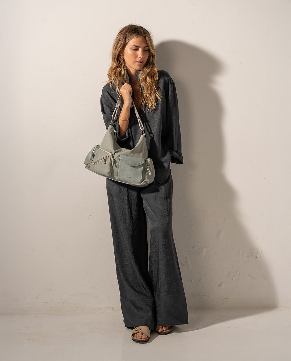 abbacino-bolso-de-hombro-hobo-en-tejido-reciclado-azul image 1