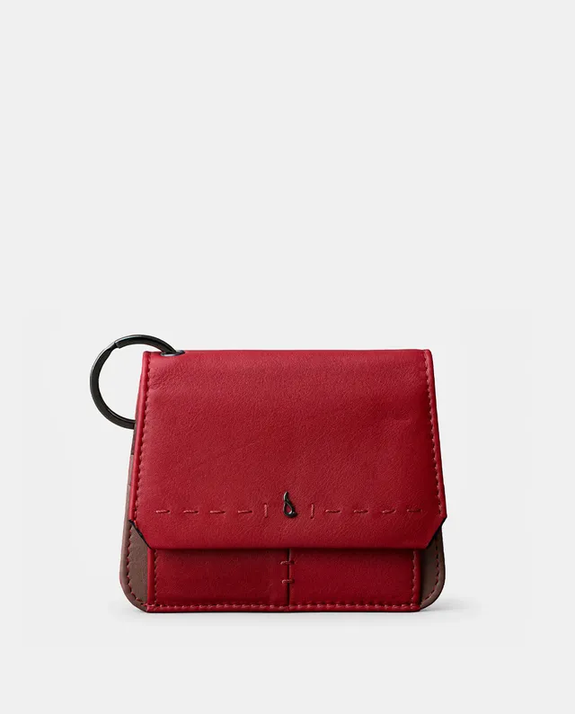 abbacino-monedero-mujer-piel-rojo-solapa-con-anilla-llaves image 1
