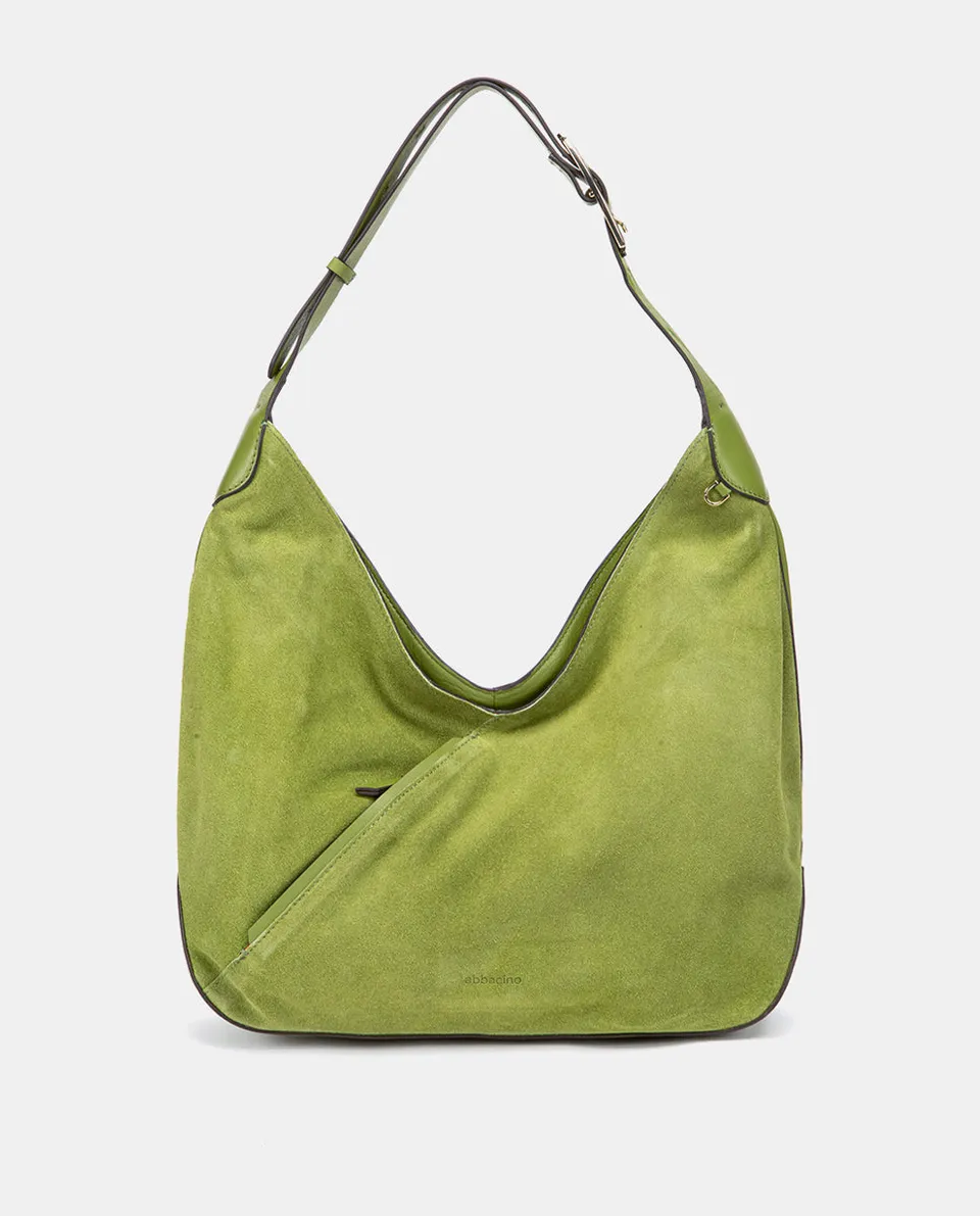 abbacino-bolso-de-hombro-hobo-piel-y-serraje-verde image 1