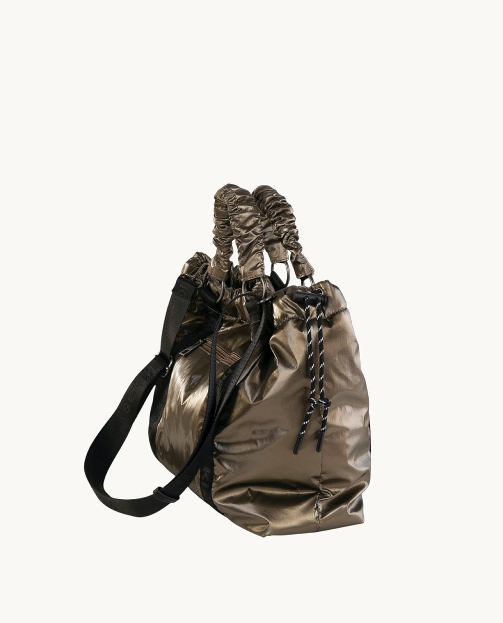 tote-kbas-de-nylon-metalizado-color-kaki-36x16x27-cm image 2