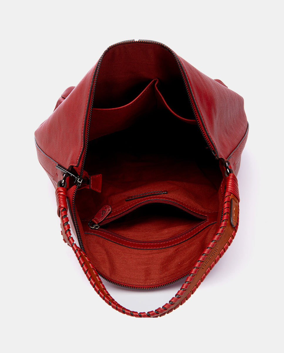 abbacino-bolso-de-hombro-hobo-de-piel-rojo image 5
