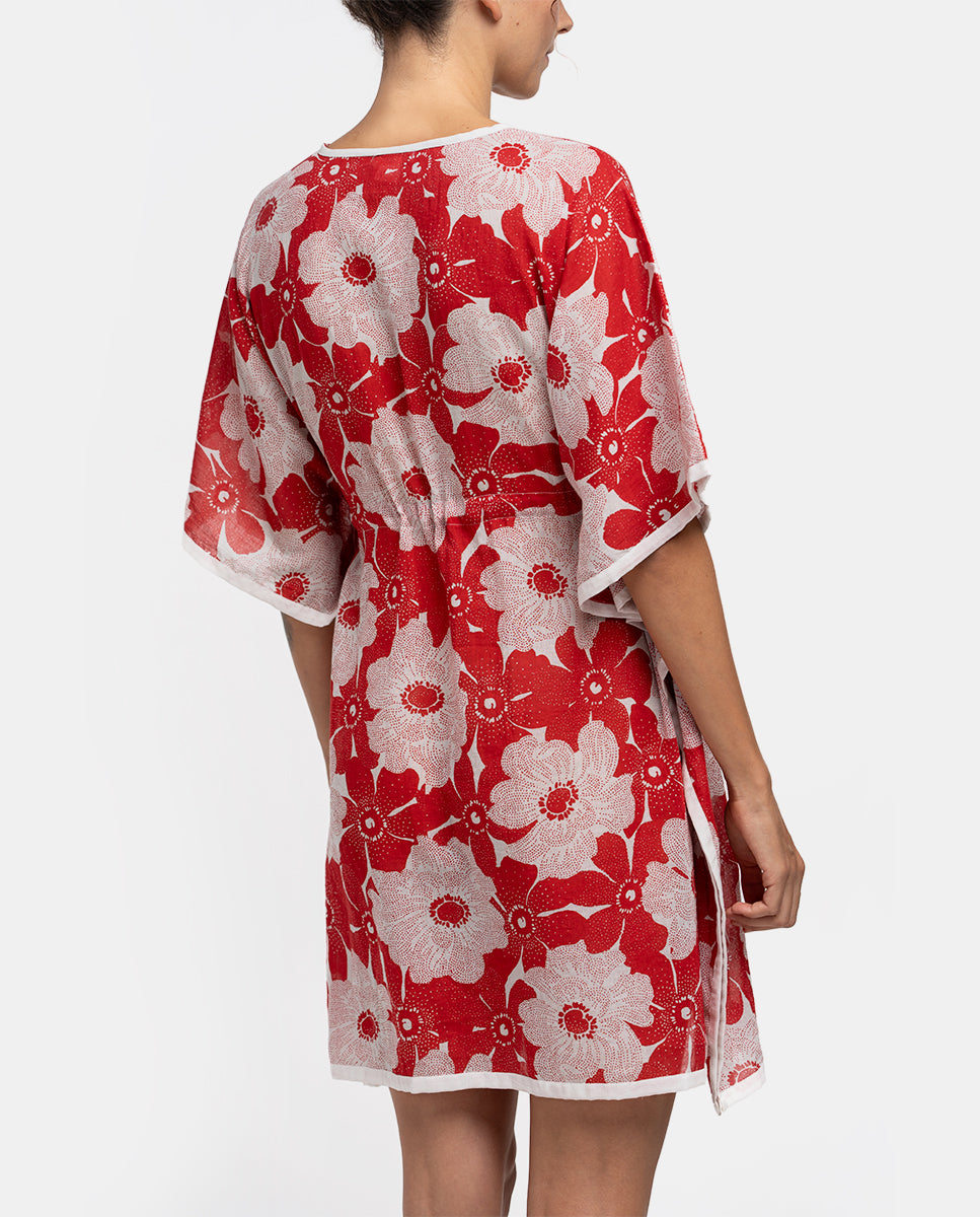 abbacino-caft-n-algod-n-floral-blanco-y-rojo-talla-nica image 2