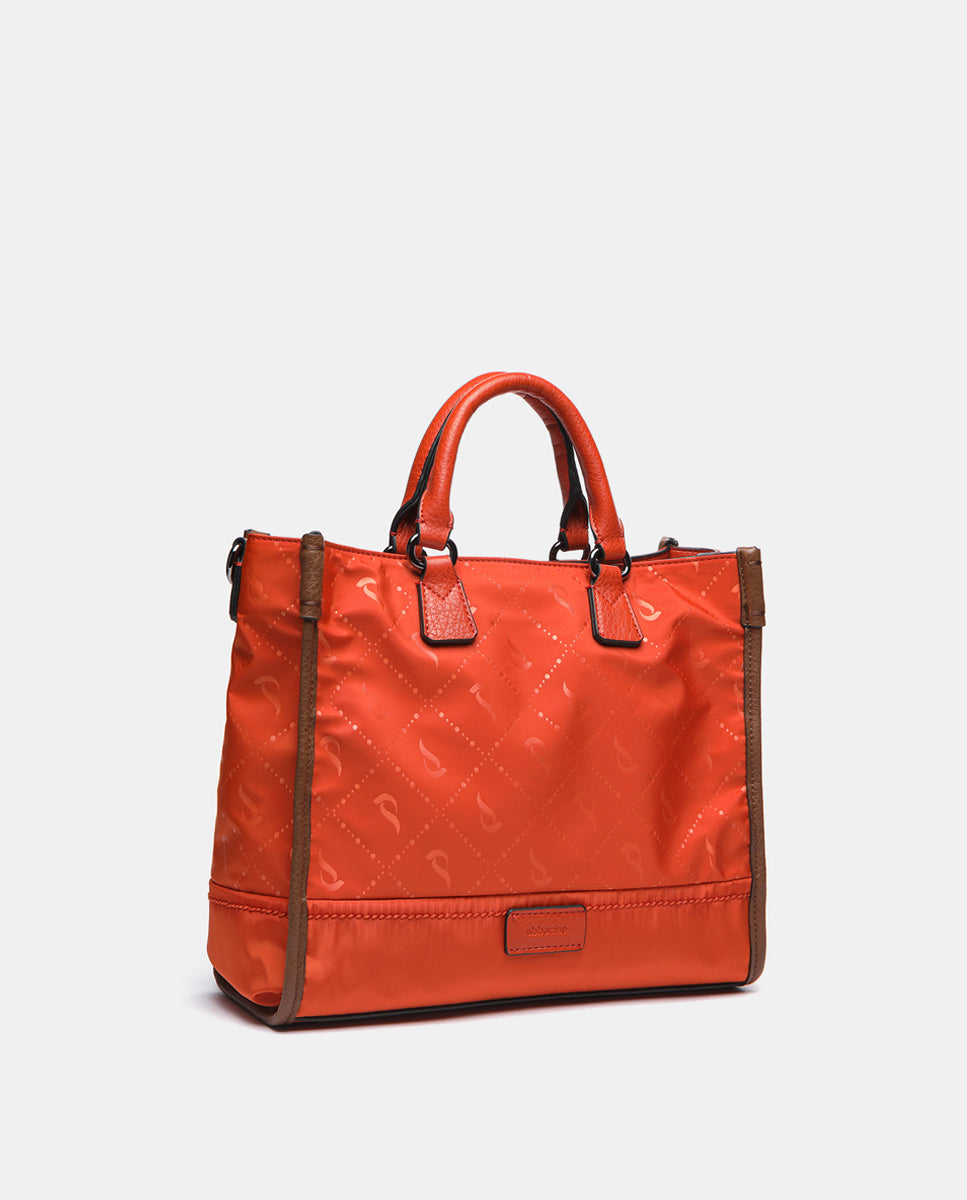 bolso-shopper-abbacino-naranja-en-materiales-reciclados-jacquard image 4