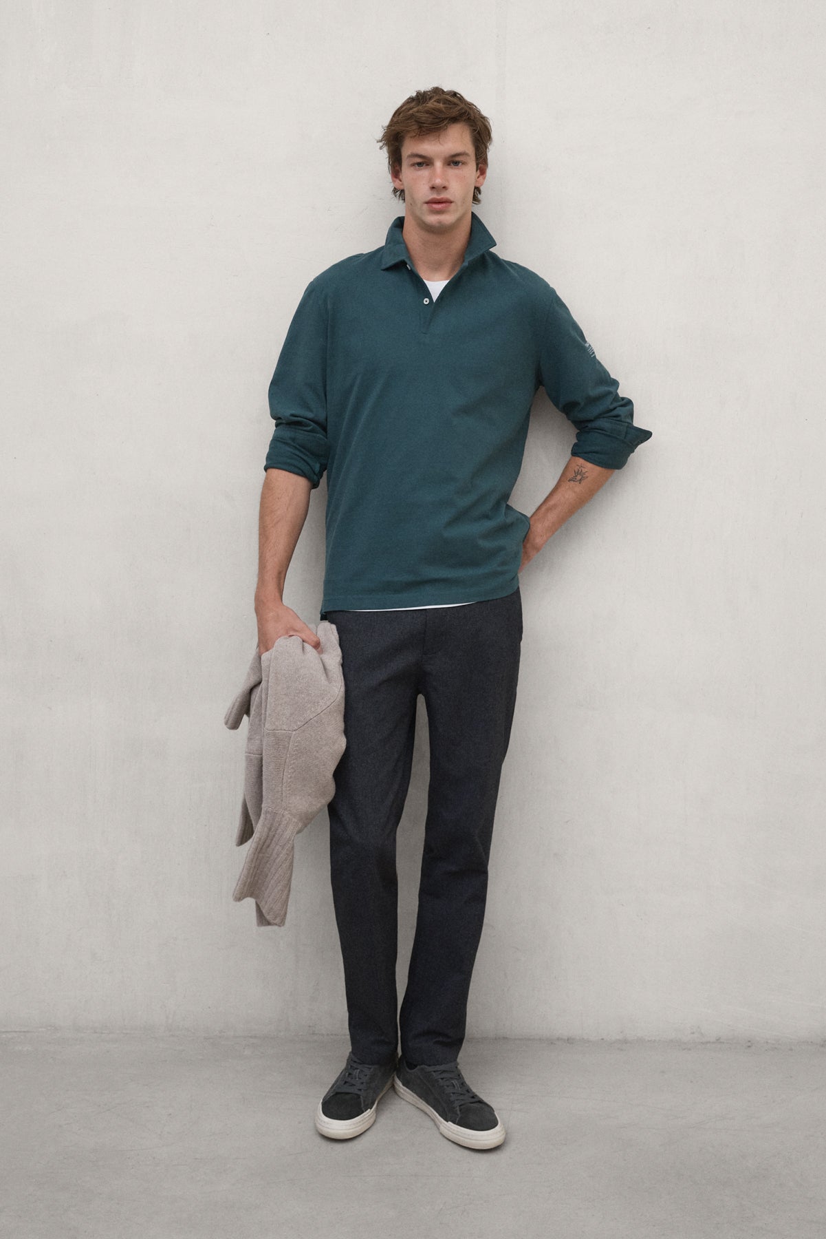 ecoalf-polo-patrick-verde-para-hombre-50-algod-n-reciclado-cuello-italiano-y-te- image 2