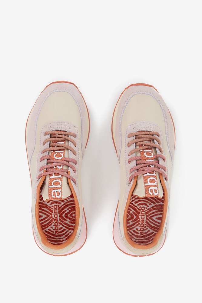 abbacino-zapatilla-mujer-piel-y-tejido-en-beige image 7
