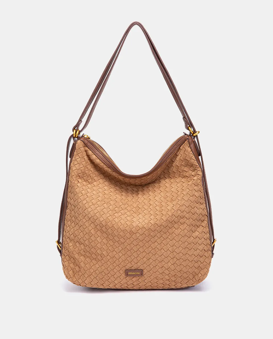 abbacino-bolso-multifuncional-trenzado-cognac-hombro-y-mochila image 1