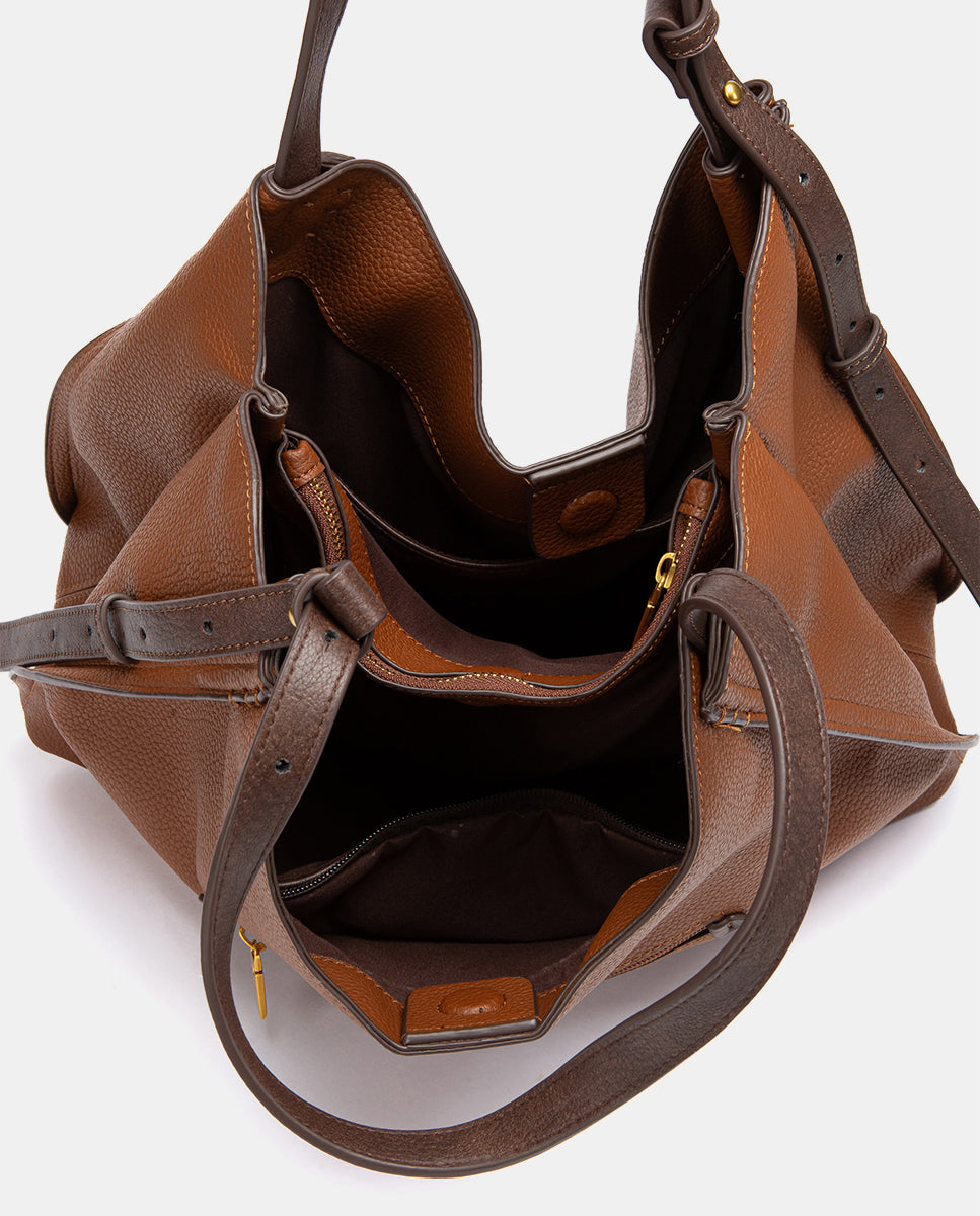 abbacino-bolso-de-hombro-borla-cognac-materiales-reciclados image 5