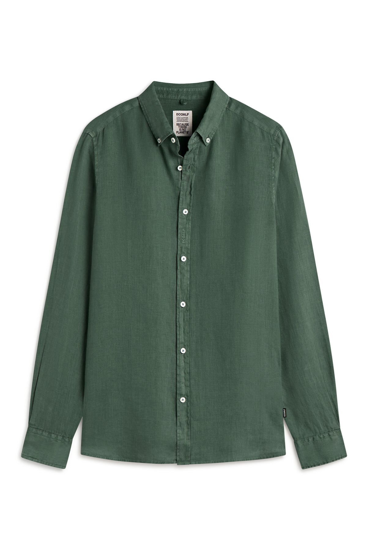 camisa-ecoalf-malibu-verde-de-hombre-100-lino-fit-regular-y-dise-o-atemporal image 7