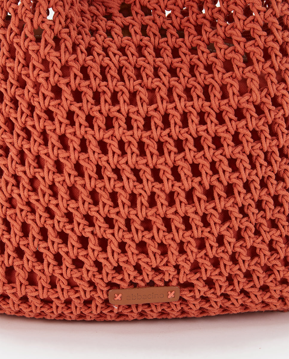 abbacino-bolso-de-hombro-de-macram-naranja image 7