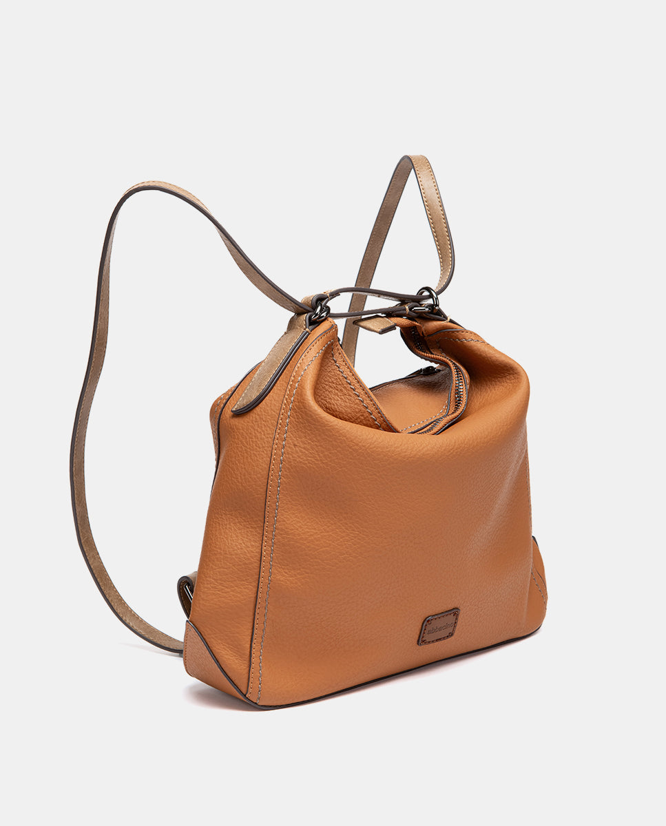 abbacino-bolso-multifuncional-reciclado-cognac-convertible-mochila image 4
