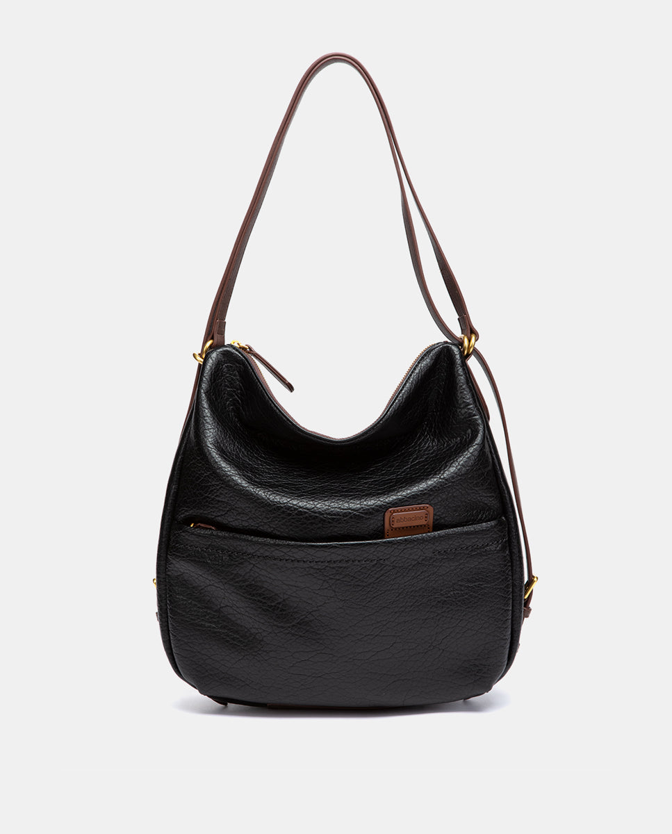 abbacino-bolso-multifuncional-reciclado-negro-hombro-y-mochila image 1