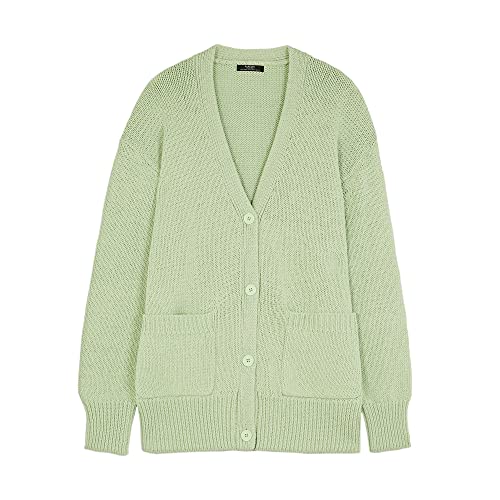 parfois-chaqueta-de-punto-cuello-pico-verde-claro-mujer image 6
