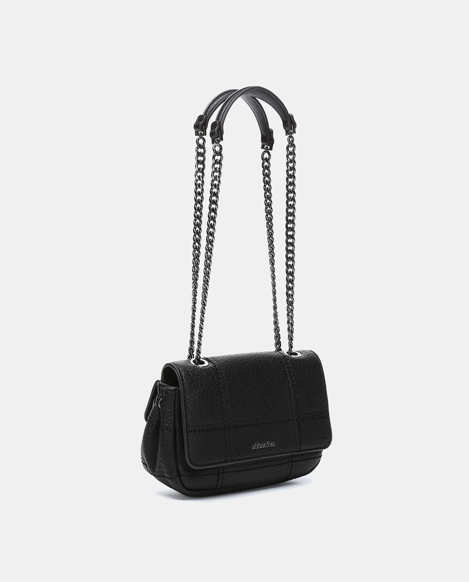 abbacino-bolso-hombro-peque-o-negro-reciclado-cuadros image 2