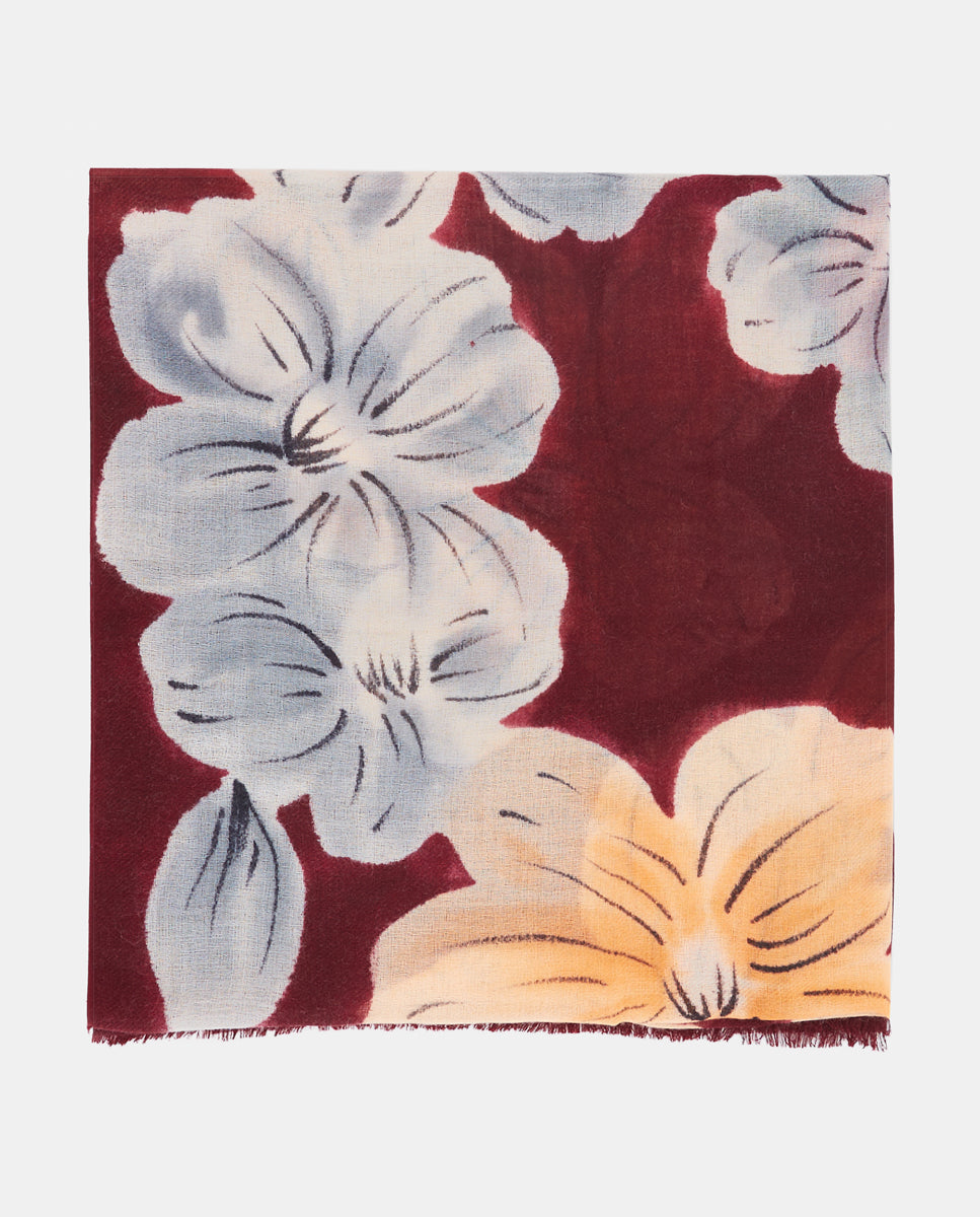 abbacino-pa-uelo-de-lana-burdeos-estampado-floral-ligero image 3