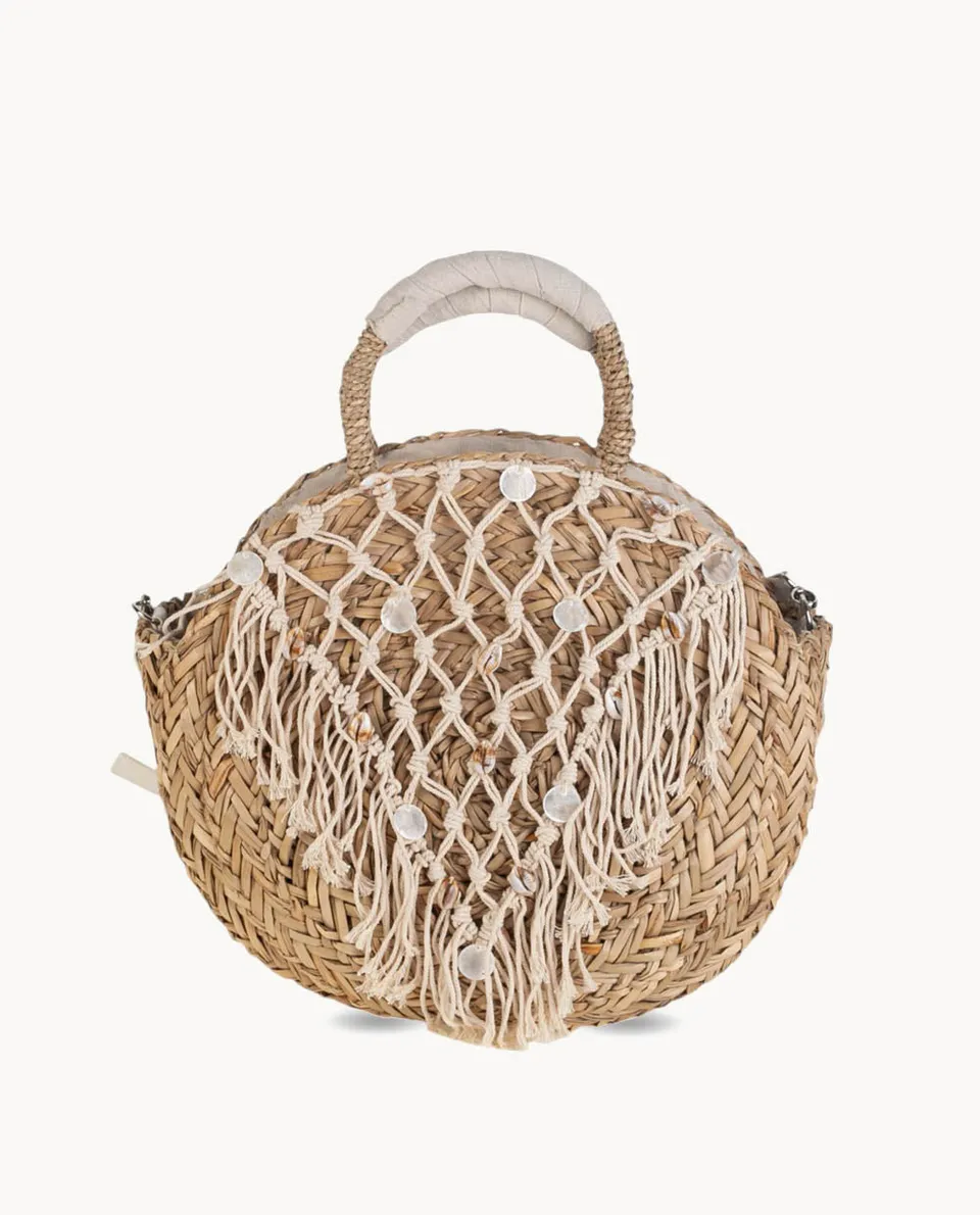 capazo-redondo-de-seagrass-kbas-con-doble-asa-y-cremallera-color-blanco image 1