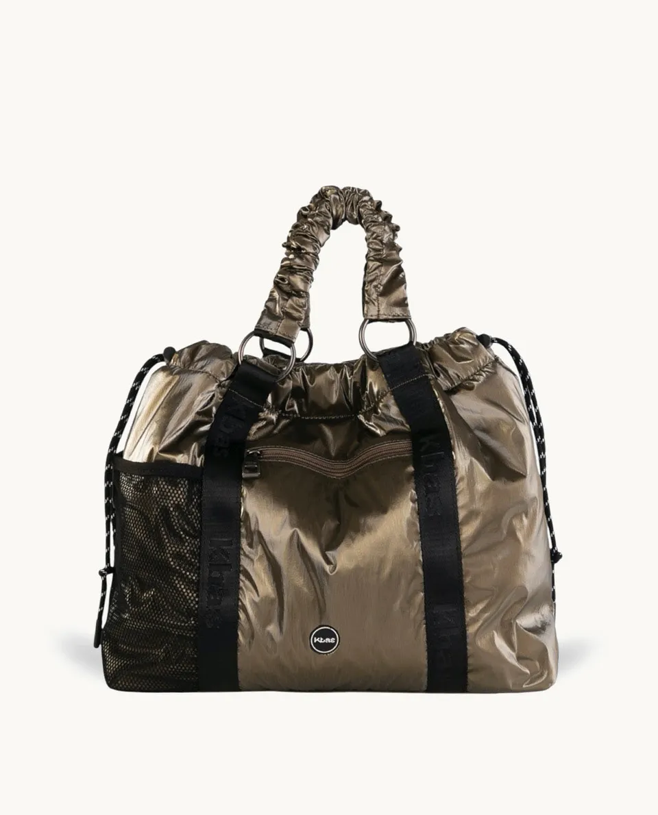 tote-kbas-de-nylon-metalizado-color-kaki-36x16x27-cm image 1