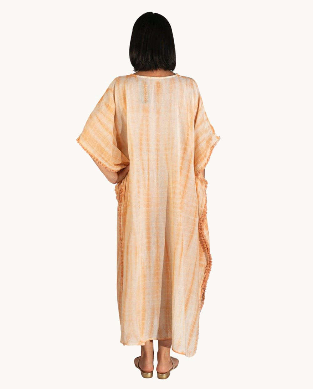 caft-n-de-algod-n-kbas-talla-nica-color-naranja image 2