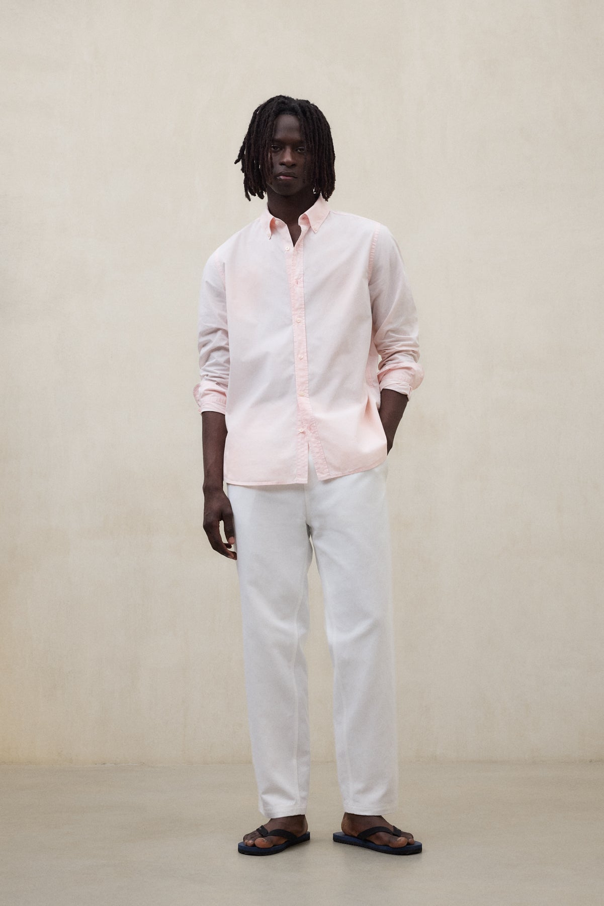 camisa-ecoalf-antejo-de-popel-n-rosa-de-hombre-algod-n-regenerativo image 1