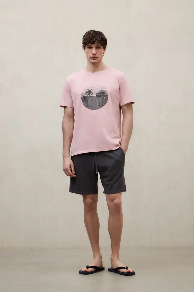 ecoalf-camiseta-ros-rosa-de-hombre-50-algod-n-org-nico-fit-regular-estampado-des image 1