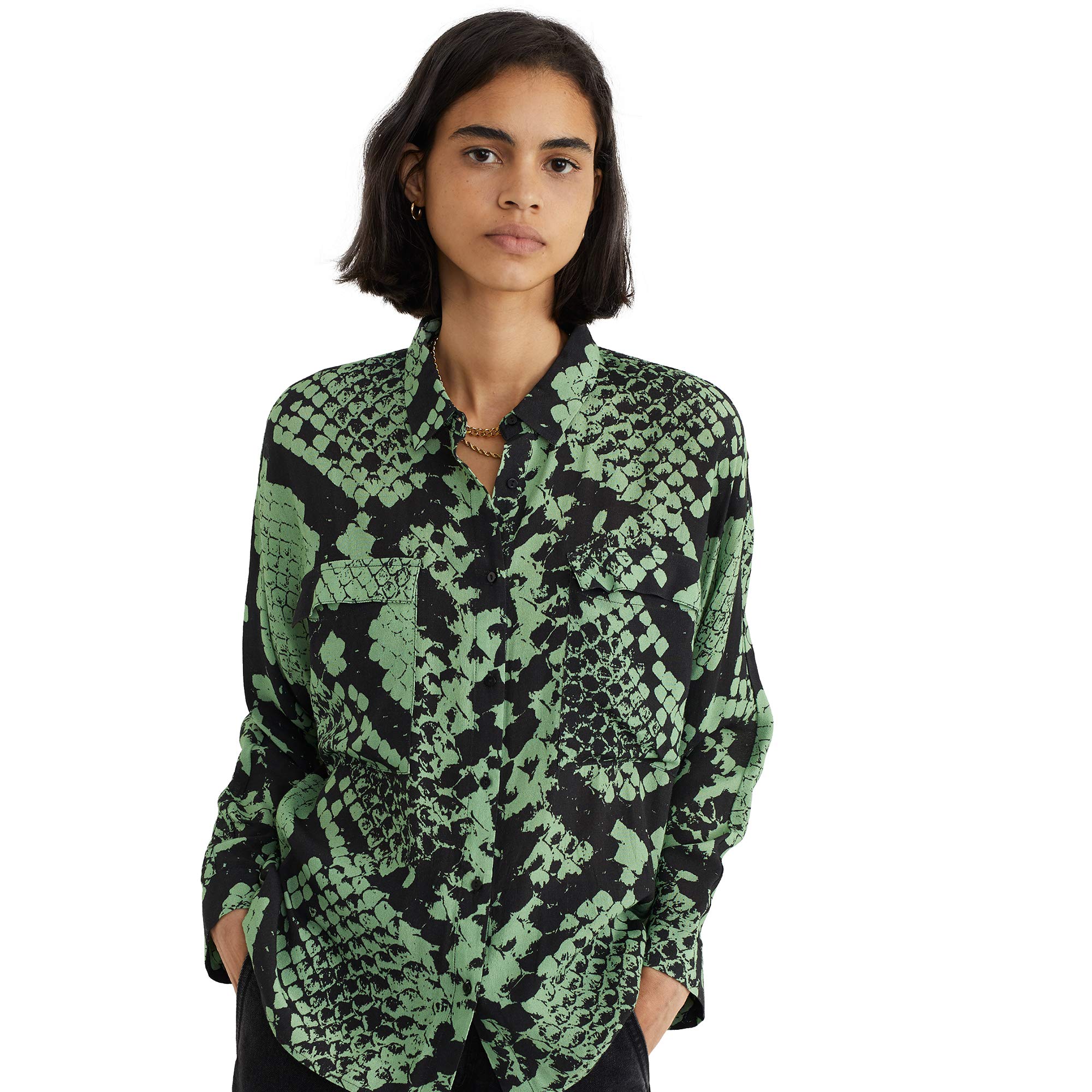 parfois-camisa-fluida-estampado-serpiente-para-mujer image 5