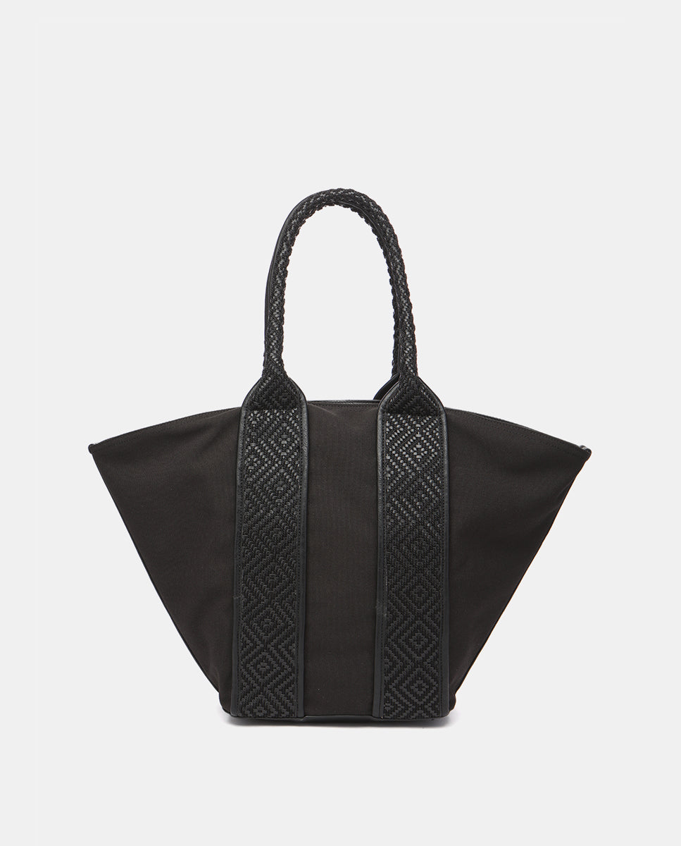 abbacino-bolso-shopper-capazo-negro-de-materiales-reciclados image 3