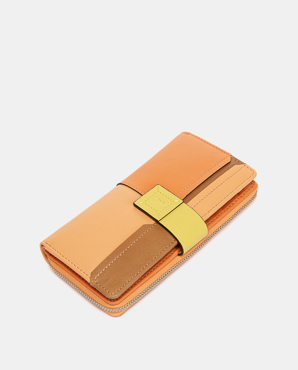 abbacino-cartera-grande-piel-naranja-patchwork image 5