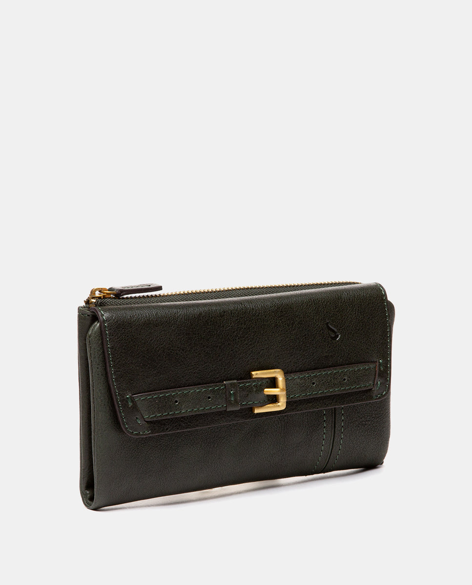 abbacino-cartera-grande-mujer-piel-verde-solapa-hebilla-dorada image 5