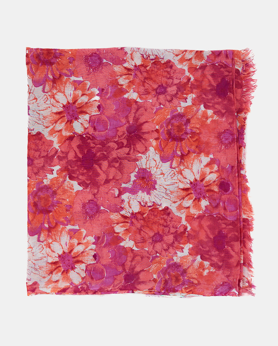 pa-uelo-de-mujer-abbacino-en-viscosa-floral-fucsia image 2
