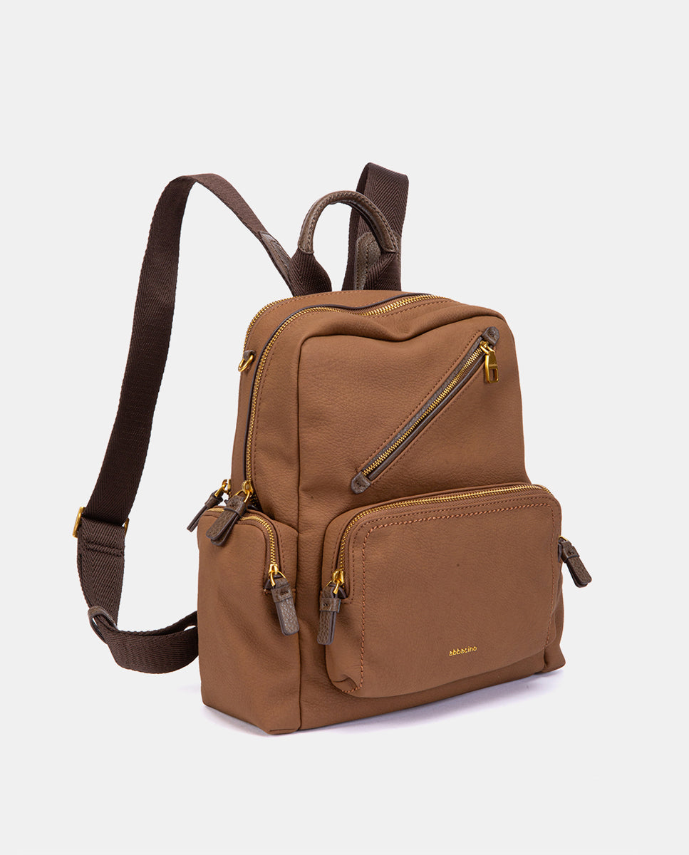 abbacino-mochila-materiales-reciclados-cognac-efecto-piel image 3