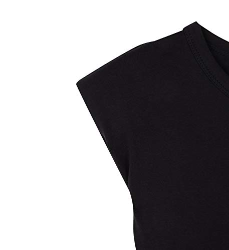 parfois-camiseta-con-hombreras-cuello-redondo-mujer-negro image 4