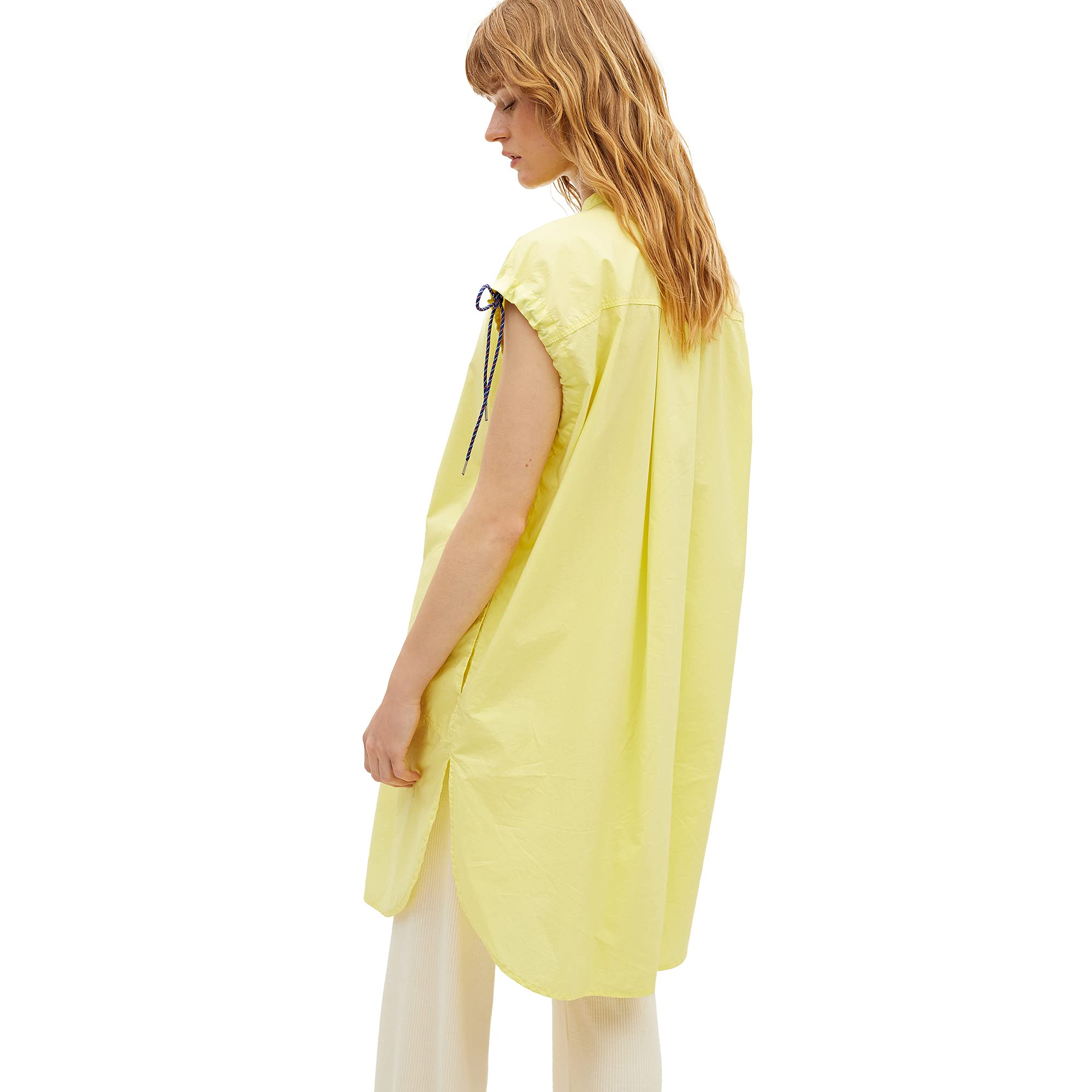 parfois-vestido-camisero-detalle-cordones-amarillo-mujer image 4