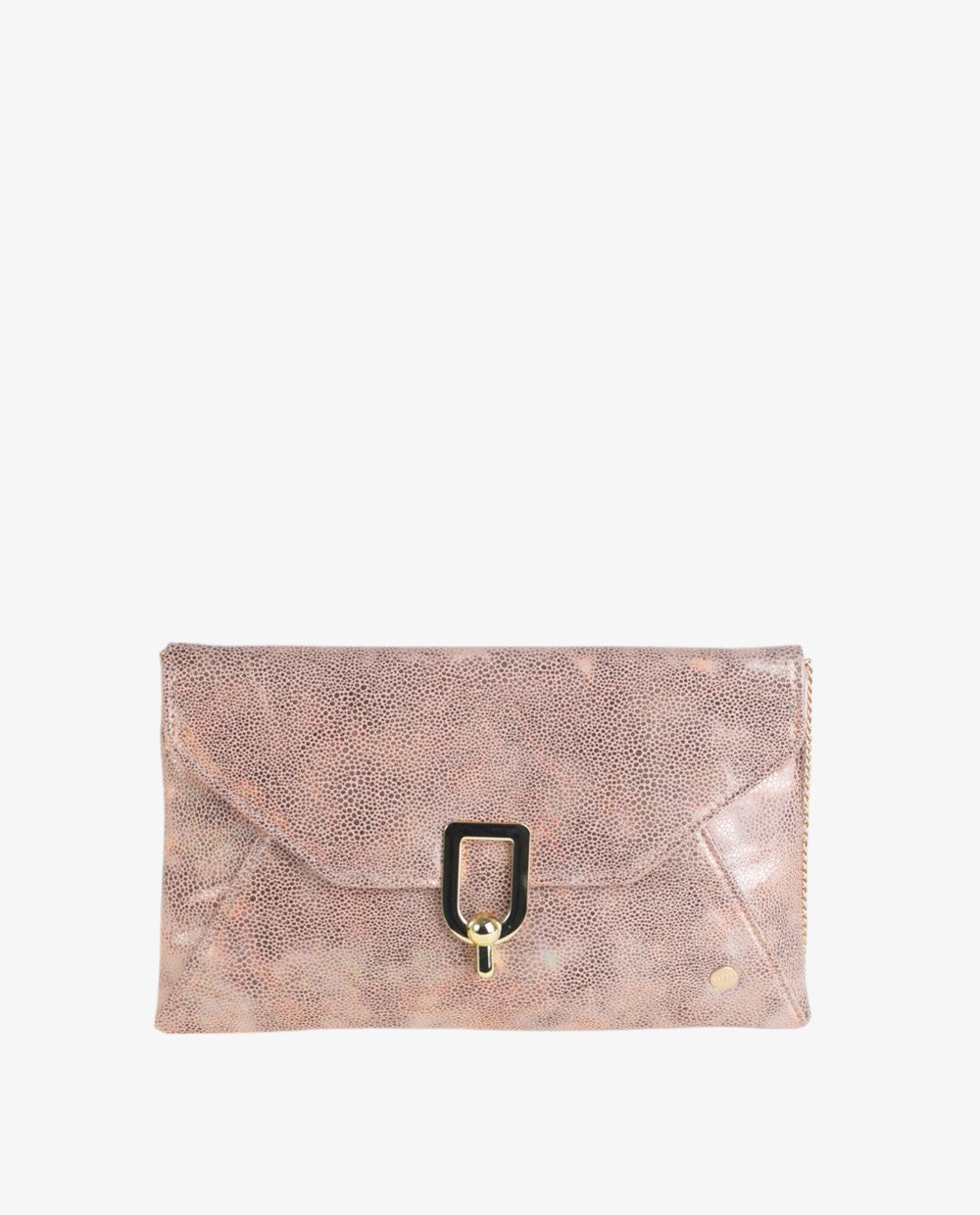 cartera-de-fiesta-kbas-caelum-nude-metalizado-con-cadena image 2