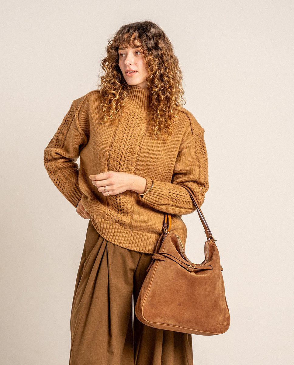 abbacino-bolso-multifuncional-serraje-cognac-hombro-mochila image 2
