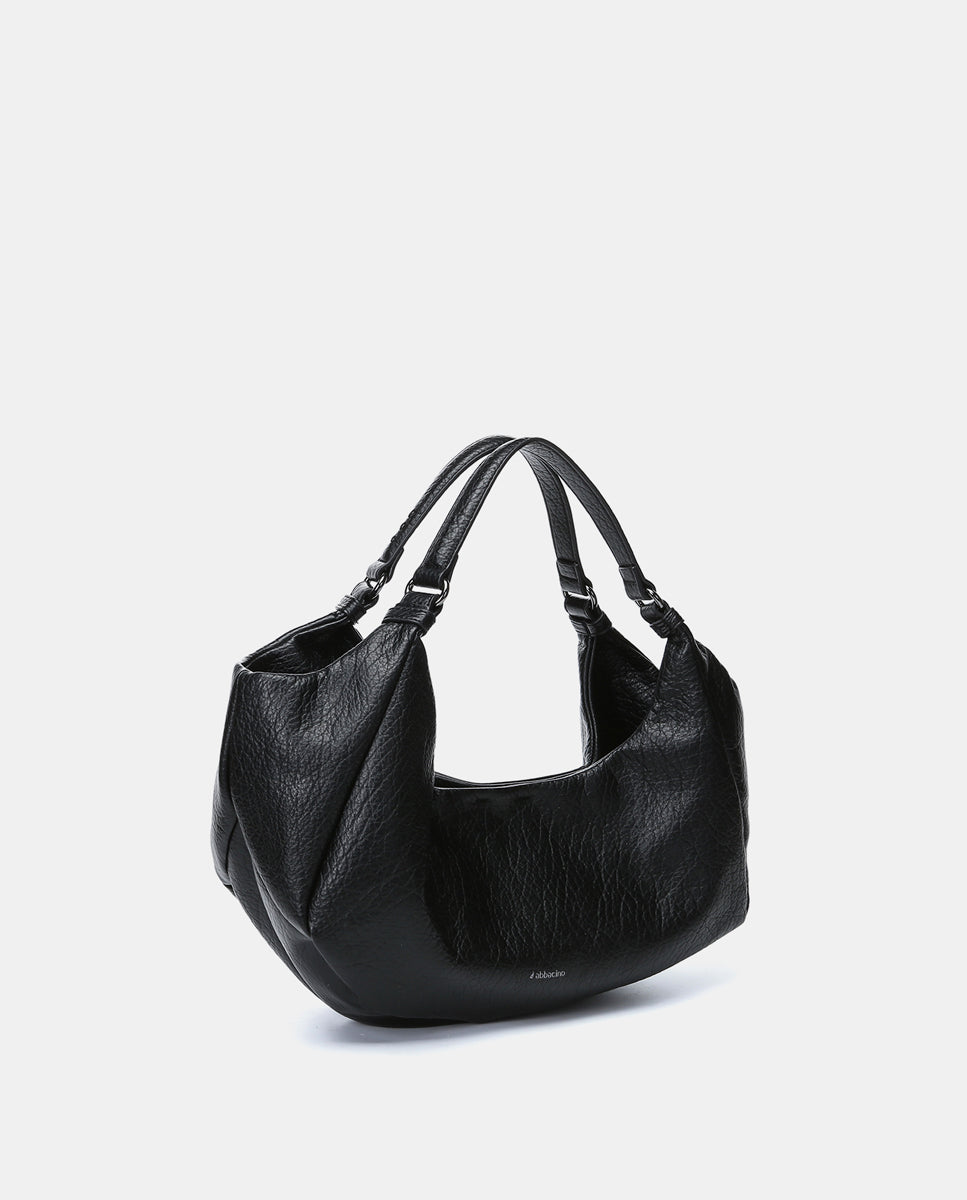 abbacino-bolso-de-mano-negro-materiales-reciclados-texturizado image 2