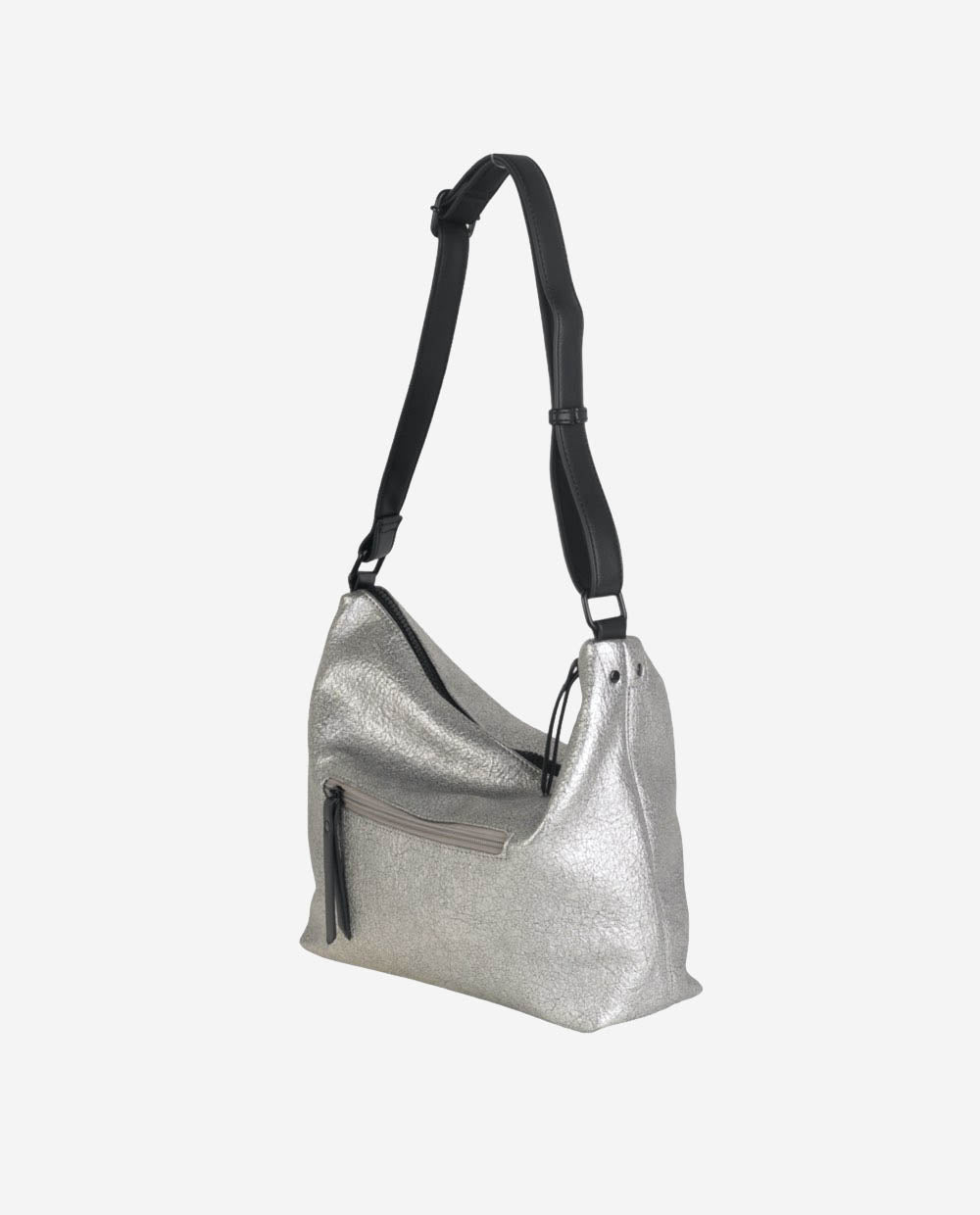 bandolera-kbas-de-pu-plateada-con-cremallera-30-x-11-x-26-cm-asa-ajustable image 2