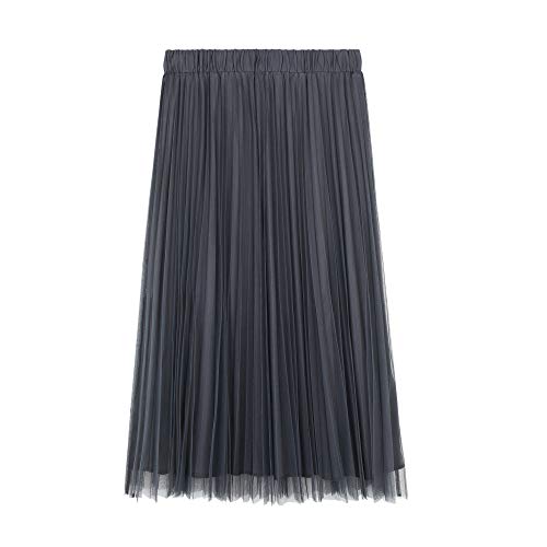 parfois-falda-plisada-cintura-el-stica-mujer-gris image 5