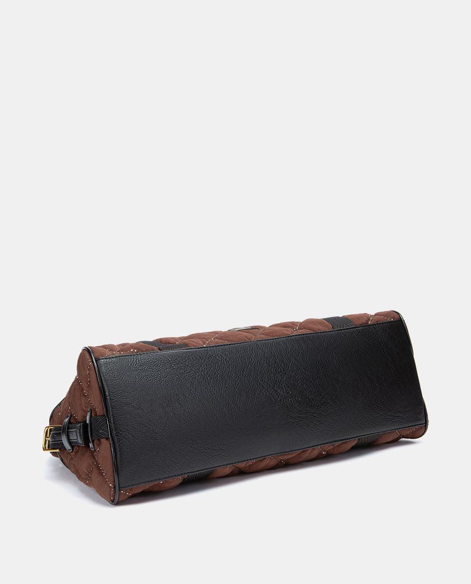 abbacino-bolso-de-mano-acolchado-marr-n-reciclado image 4