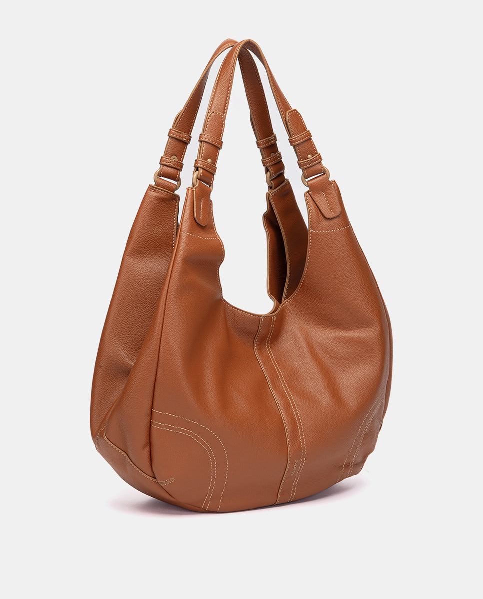 bolso-de-hombro-grande-abbacino-cognac-de-materiales-reciclados-doble-asa image 2