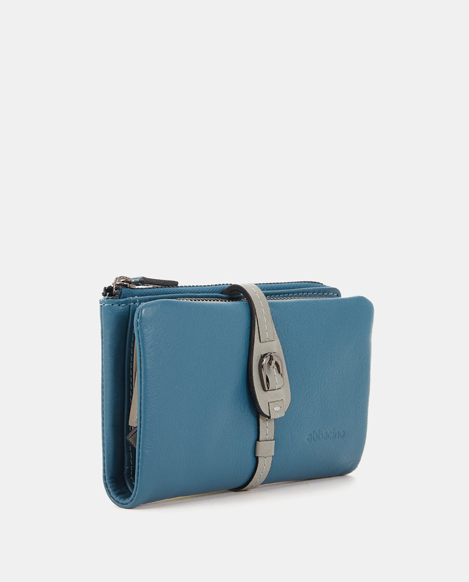 cartera-mediana-de-piel-abbacino-en-color-azul-con-cierre-de-hebilla image 4