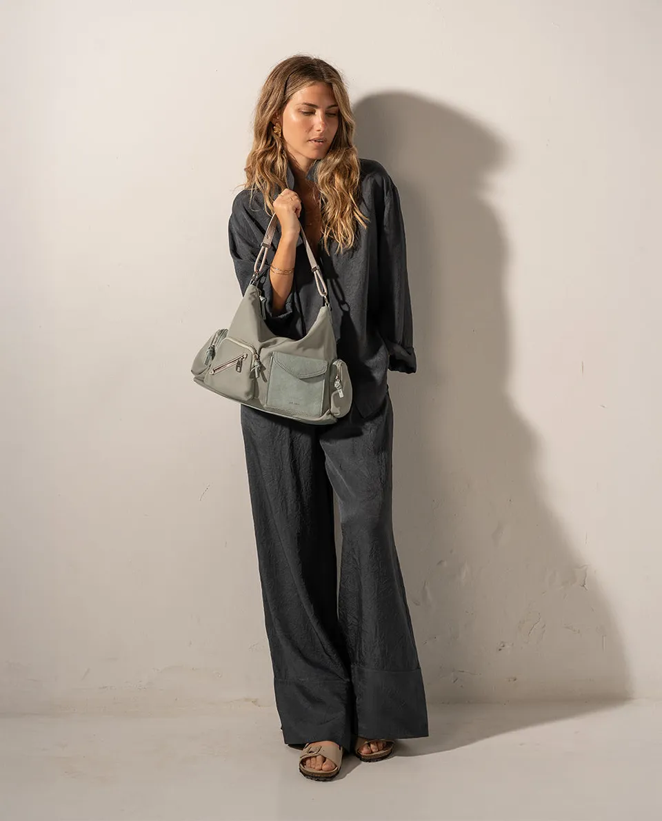 abbacino-bolso-de-hombro-hobo-en-tejido-reciclado-azul image 1