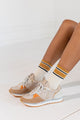 abbacino-sneaker-mujer-naranja-de-cuero-y-textil image 2